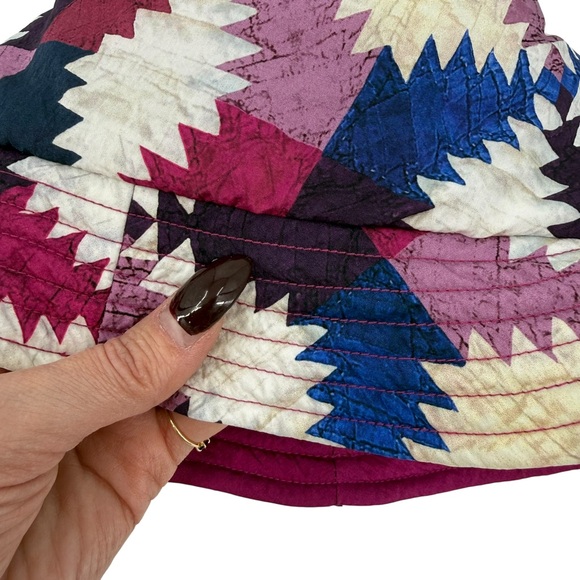Isabel Marant Reversible Multicolor Haley Bucket Hat Patchwork White Pink EUC - Picture 8 of 10